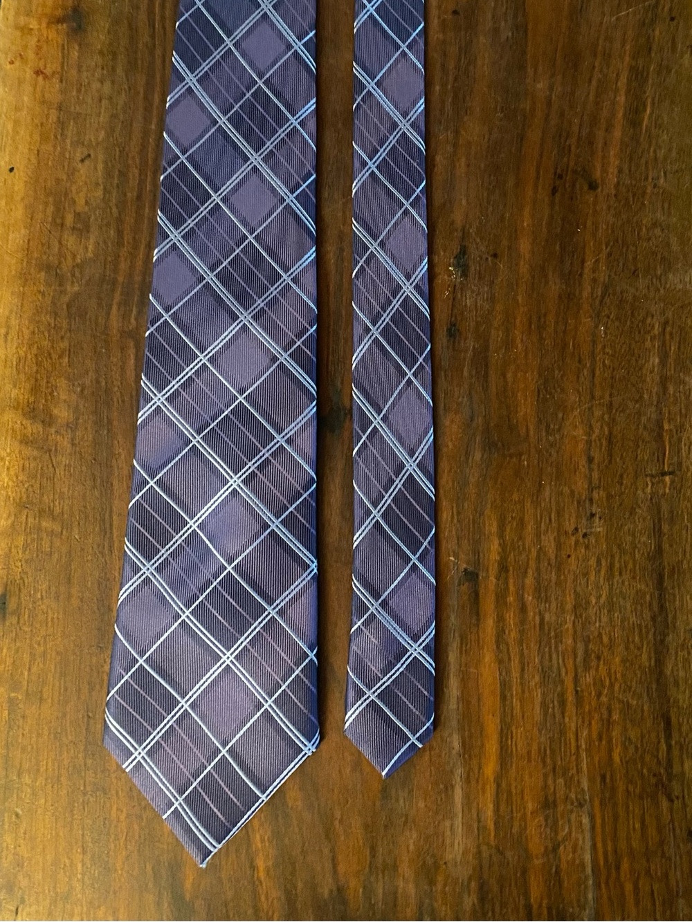 Perry Ellis Purple Plaid Silk Tie